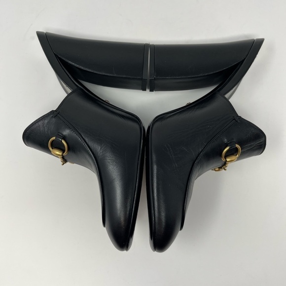 GUCCI Malaga Kid Princetown Horse-bit Julie Mules Heels in Black leather size 39 - Picture 4 of 7